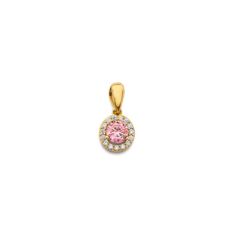14K Yellow Gold Round Birthstone Pendant