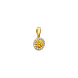 14K Yellow Gold Round Birthstone Pendant