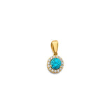14K Yellow Gold Round Birthstone Pendant