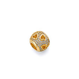 14K Two-Tone Gold Heart Cutout Slider Charm