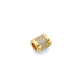 14K Two-Tone Gold Barrel Slider Charm
