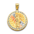 14K Tricolor Gold CZ Round St. Jude Thaddeus Pendant