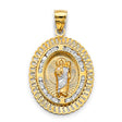 14K Tricolor Gold Oval St. Jude Thaddeus Pendant