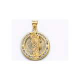 14K Gold Round St. Jude Thaddeus Pendant