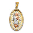 14K Tricolor Gold CZ Oval St. Jude Thaddeus Pendant