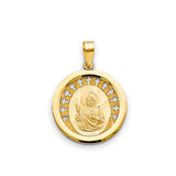 14K Yellow Gold San Judas Tadeo Round Medal Pendant — Small — Italian Fashions