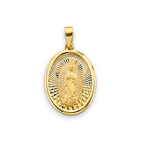 14K Yellow Gold Our Lady of Guadalupe Oval Medal Pendant — Medium — Italian Fashions