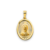 14K Yellow Gold Our Lady of Guadalupe Oval Medal Pendant — Small — Italian Fashions