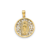 14K Two-Tone Gold Religious Pendant