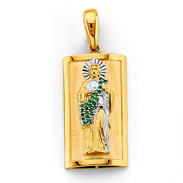 14K Two-Tone Gold St. Jude Thaddeus Pendant