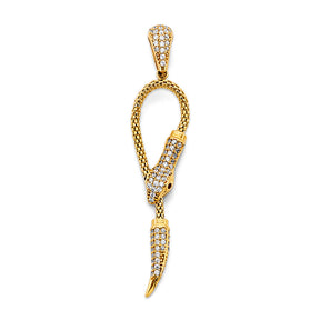 14K Two-Tone Gold Serpent Pendant