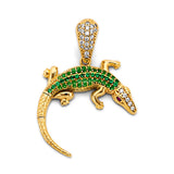 14K Two-Tone Gold Lizard Pendant