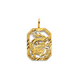 14K Yellow Gold Octagonal Dragon Pendant