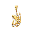 14K Yellow Gold Swan Pendant