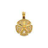 14K Yellow Gold Sand Dollar Pendant