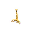 14K Yellow Gold Whale Tail Pendant