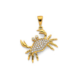 14K Yellow Gold Crab Pendant