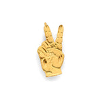 14K Yellow Gold Peace Hand Pendant