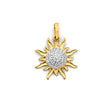 14K Two-Tone Gold Sun Pendant