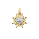 14K Two-Tone Gold Sun Pendant