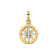 14K Two-Tone Gold Compass Rose Pendant