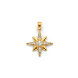 14K Yellow Gold North Star Pendant