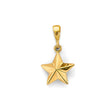 14K Yellow Gold Star Pendant on White Background