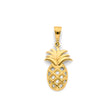 14K Yellow Gold Pineapple Pendant on White Background