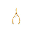 14K Yellow Gold Wishbone Pendant on White Background