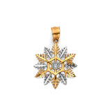 14K Two-Tone Gold Snowflake Pendant