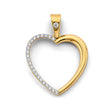 14K Two-Tone Gold Large Half-Pavé Open Heart Pendant