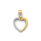 14K Gold CZ Open Heart Pendant