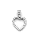 14K Gold CZ Open Heart Pendant