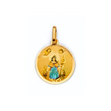 14K Yellow Gold Round Santo Nino de Atocha Pendant