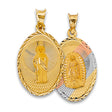 14K Tricolor Gold Religious Stamp Pendant