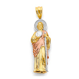 14K Tricolor Gold St. Jude Thaddeus 3D Pendant — Extra Large