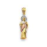 14K Tricolor Gold St. Jude Thaddeus 3D Pendant — Extra Small