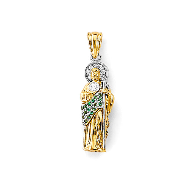 14K Gold 3D St. Jude Thaddeus Pendant