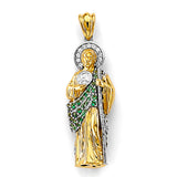 14K Two-Tone Gold St. Jude Thaddeus 3D Pendant — Small