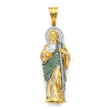 14K Two-Tone Gold St. Jude Thaddeus 3D Pendant — Large