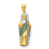 14K Two-Tone Gold St. Jude Thaddeus 3D Pendant — Extra Large