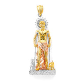 14K Tricolor Gold 3D San Lazaro Pendant