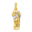 14K Tricolor Gold 3D Sacred Heart of Jesus Pendant