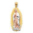 14K Tricolor Gold Guadalupe Pendant