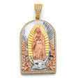 14K Tricolor Gold CZ Guadalupe Pendant