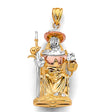 14K Tricolor Gold Diamond-Cut Santo Niño de Atocha Pendant