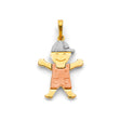 14K Tri-Color Gold Boy Pendant