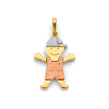 14K Tri-Color Gold Boy Pendant