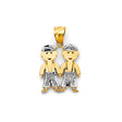 14K Two-Tone Gold Boy & Boy Pendant