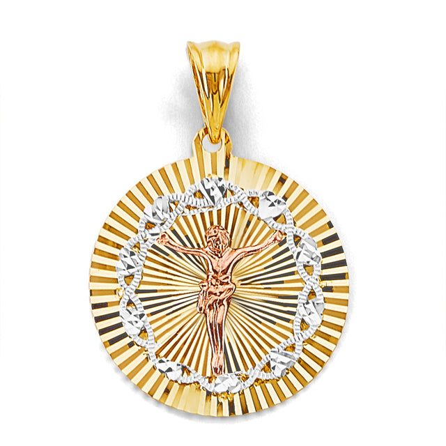 14K Gold Stamp Jesus Christ Pendant